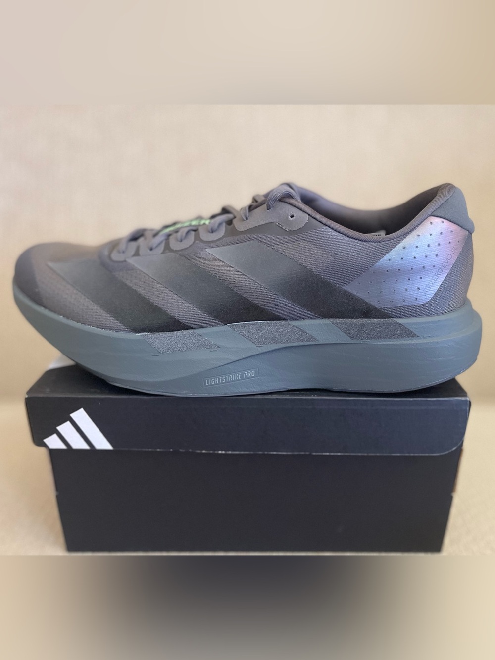 Size 12 - Adidas Adizero Evo SL Grey Black Running Shoes KJ1364 Men’s BRAND NEW